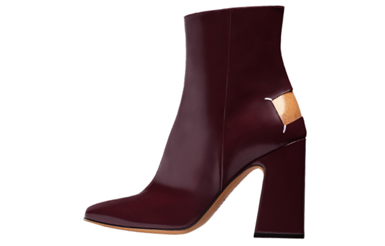 (Women) Maison Margiela Leather Ankle Boots with Side Zip 'Burgundy' S58WU0385PS679T5114