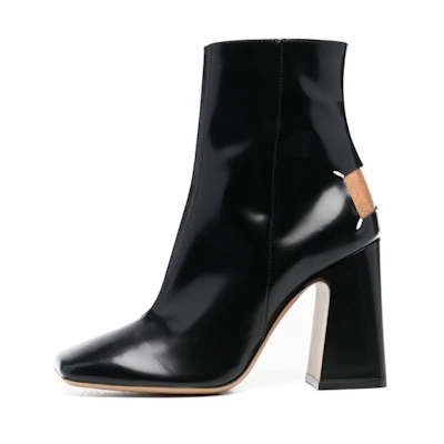 (W) Maison Margiela Leather Ankle Boots with Side Zip 'Black'