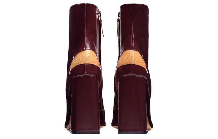 Lookbook (W) 메종 마르지엘라 버건디 가죽 앵클부츠 (사이드 지퍼) S58WU0385PS679T5114