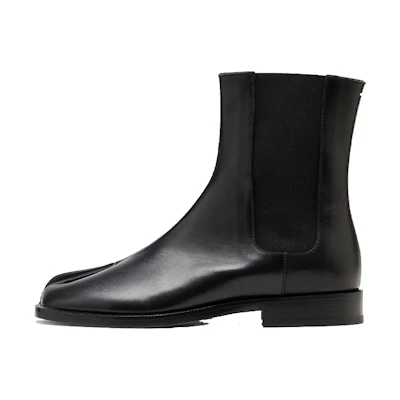 (W) Maison Margiela Leather Black 'Sleek Casual Fashion Square-Toe Ankle Boots'