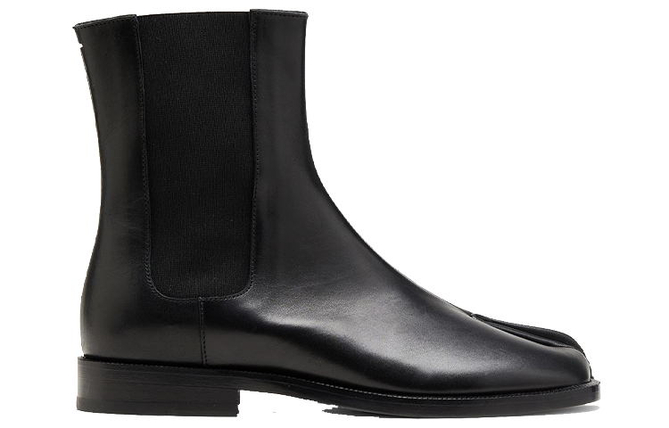 Order (W) Bottes Noires en Cuir Maison Margiela à Bout Carré Mode Décontractée. S58WU0275P3292T8013