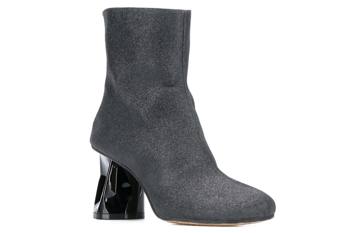 Order (W) Maison Margiela Sepatu Fashion Boots Kulit Tumit Lengkung 'Hitam' S39WU0139P3048T8013