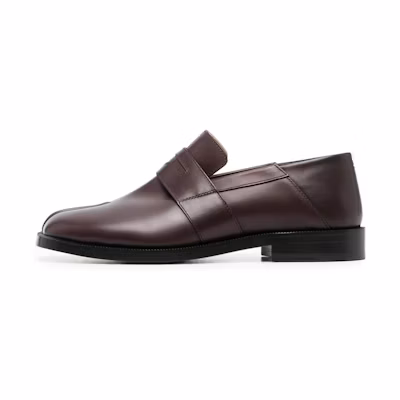 (W) Maison Margiela Leather Fashion Chunky Heel Low-Top 'Brown'