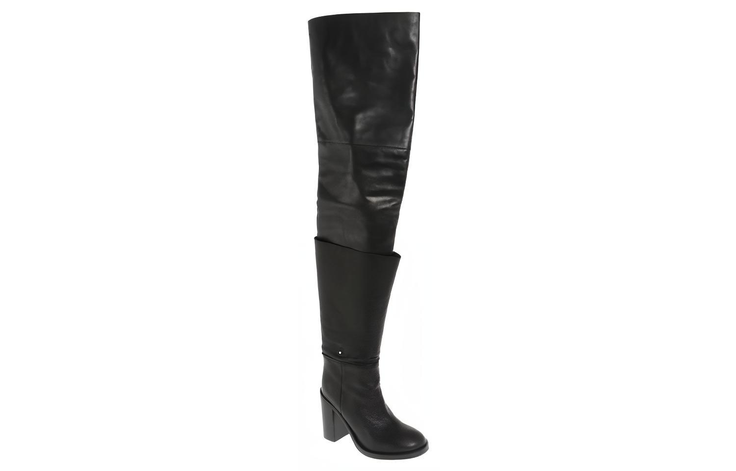 Shop (W) 메종 마르지엘라 블랙 가죽 하이탑 스니커즈 S40WW0043SY0720900