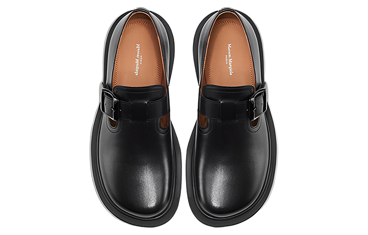 Shop (W) Maison Margiela Loafer Kulit dengan Loop 'Hitam' S58WP0262P3292H8396