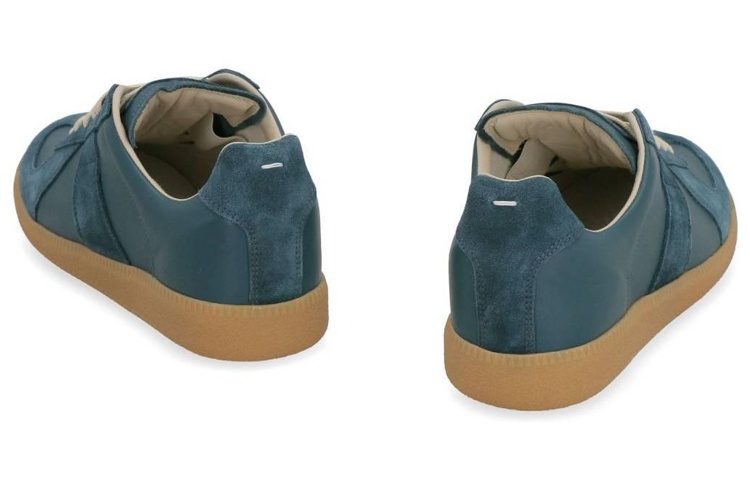 Shop (W) メゾン マルジェラ レザー ローカットスニーカー (ブルー) S58WS0109P1895H9389