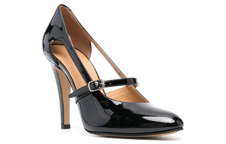 Lookbook (W) Maison Margiela Leren Patent Openwork Slip-On Hoge Hakken ''Zwart'' S58WL0230P4347T8013