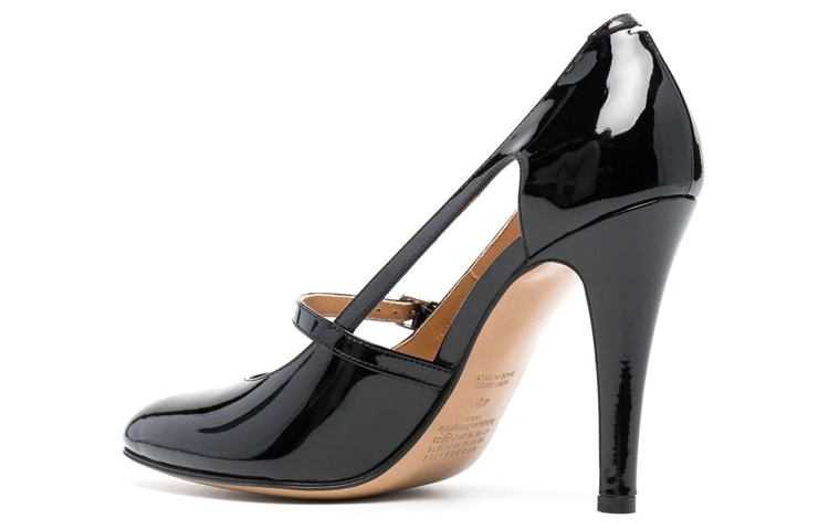 Shop (W) Maison Margiela Leren Patent Openwork Slip-On Hoge Hakken ''Zwart'' S58WL0230P4347T8013