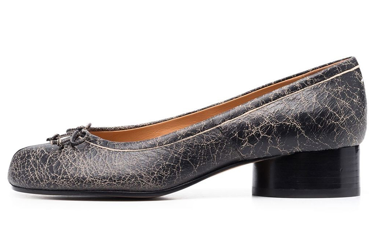 (Women) Maison Margiela Leather Print Slip-On Chunky Heel 'Black' S58WZ0044P5342H9458