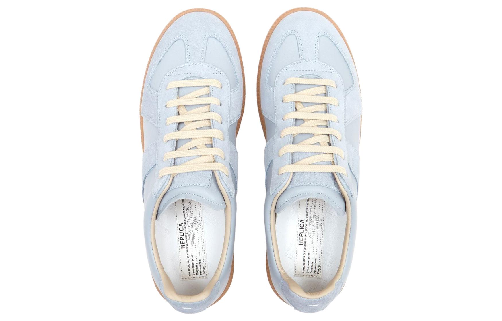 Lookbook (W) Maison Margiela Sneaker Rendah Biru Kulit dengan Tali S58WS0109P1895