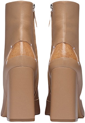 (W) Maison Margiela Boot Kulit Zip Sisi Hujung Segi Buku Lali 'Almond' S58WU0385P3753T2172 Shop (W) Maison Margiela Boot Kulit Zip Sisi Hujung Segi Buku Lali 'Almond' S58WU0385P3753T2172