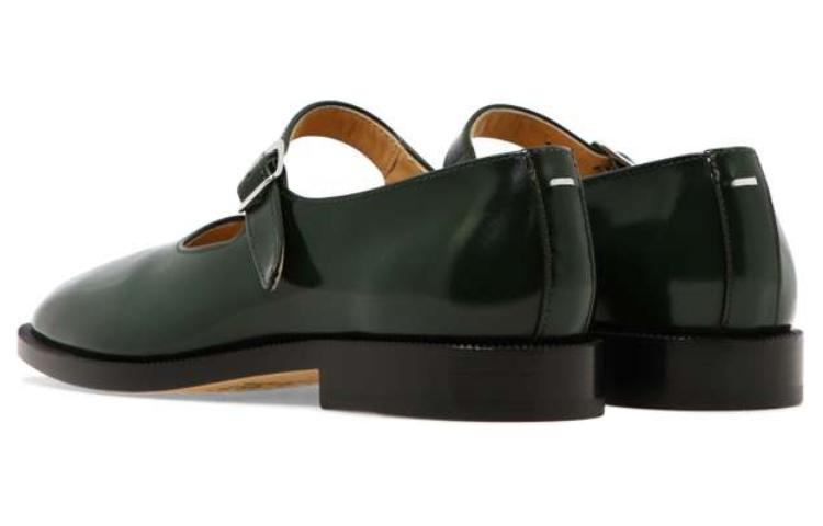 Shop (W) 메종 마르지엘라 가죽 스니커즈 '그린' S39WL0119PS679T7041