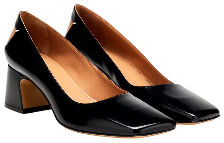 Order (W) Maison Margiela Leder Square-Toe Block Heel Mules ''Schwarz'' S58WL0226PS679T8013