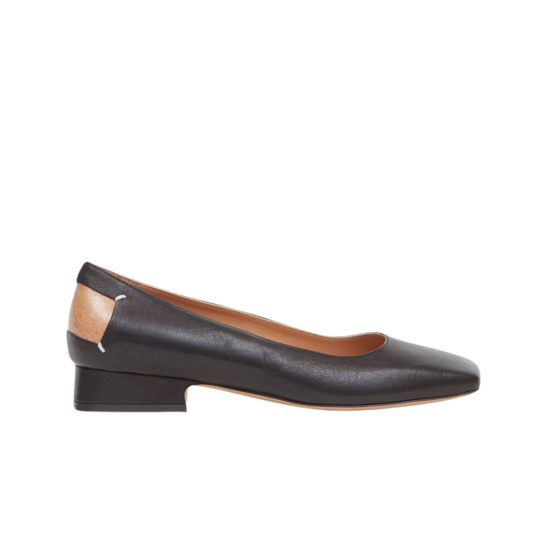 (Women) Maison Margiela Leather Square-Toe Flats 'Black' S58WZ0115P3753T8013