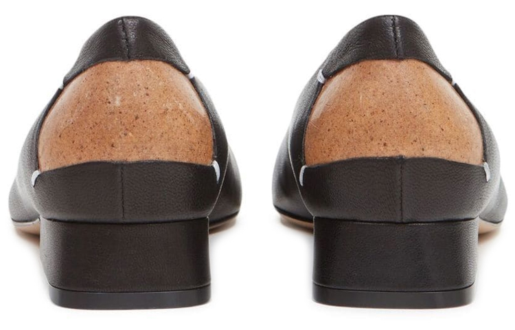 (W) Maison Margiela Leather Square-Toe Flats 'Black' 圖 4