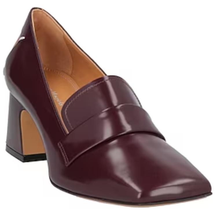(W) Maison Margiela Leather Square-Toe Slip-On High Heels 'Burgundy' 圖 3