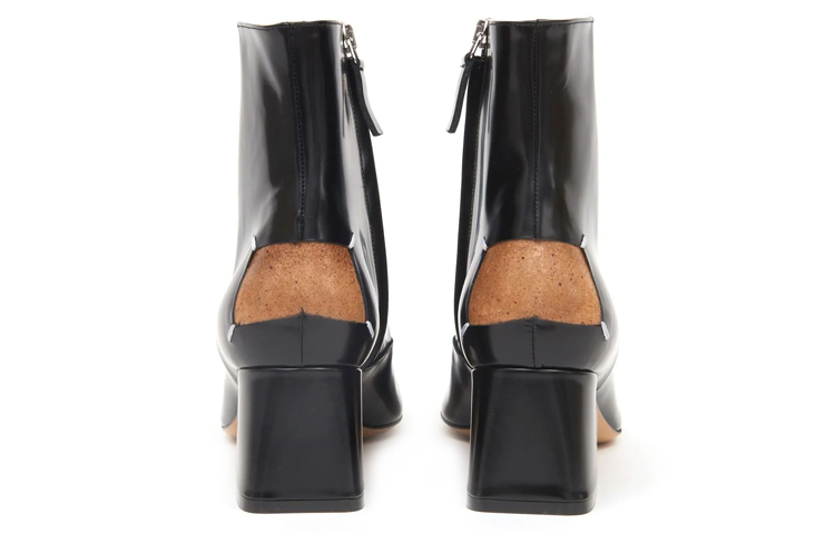 Purchase (W) Maison Margiela Leder Stiefeletten Quadrat-Zehe Reißverschluss 6cm ''Schwarz'' S58WU0393PS679T8013