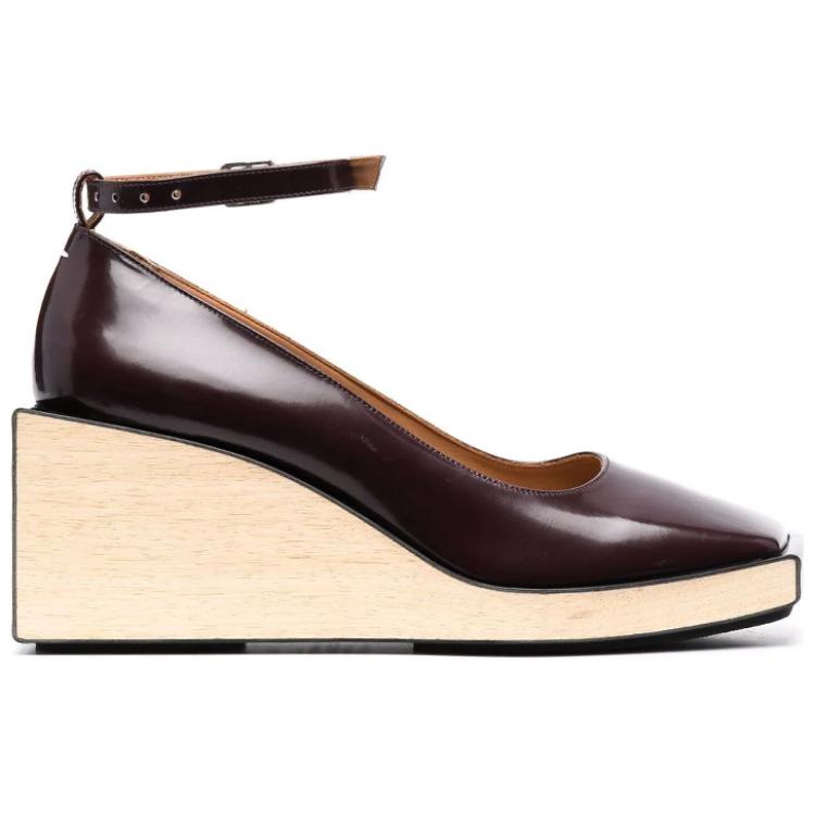 Order (Women) Maison Margiela Leather Square Toe Block Heel 'Brown' S58WL0224PS679T5114