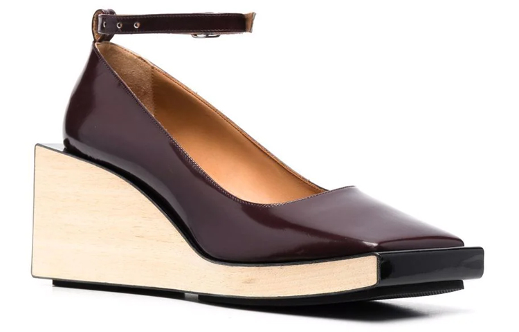 Lookbook (Women) Maison Margiela Leather Square Toe Block Heel 'Brown' S58WL0224PS679T5114