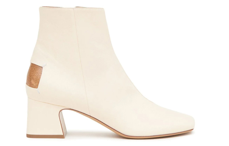 Order (W) Maison Margiela 白色方头厚跟拉链短靴 S58WU0393P3753T1003