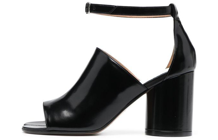 (W) Maison Margiela Leather Tabi Heels 'Black Buckle'