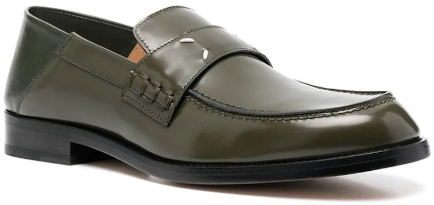(Women) Maison Margiela Leather Tabi Loafer 'Green Stitches' S58WR0090PS679T7167 Order (Women) Maison Margiela Leather Tabi Loafer 'Green Stitches' S58WR0090PS679T7167