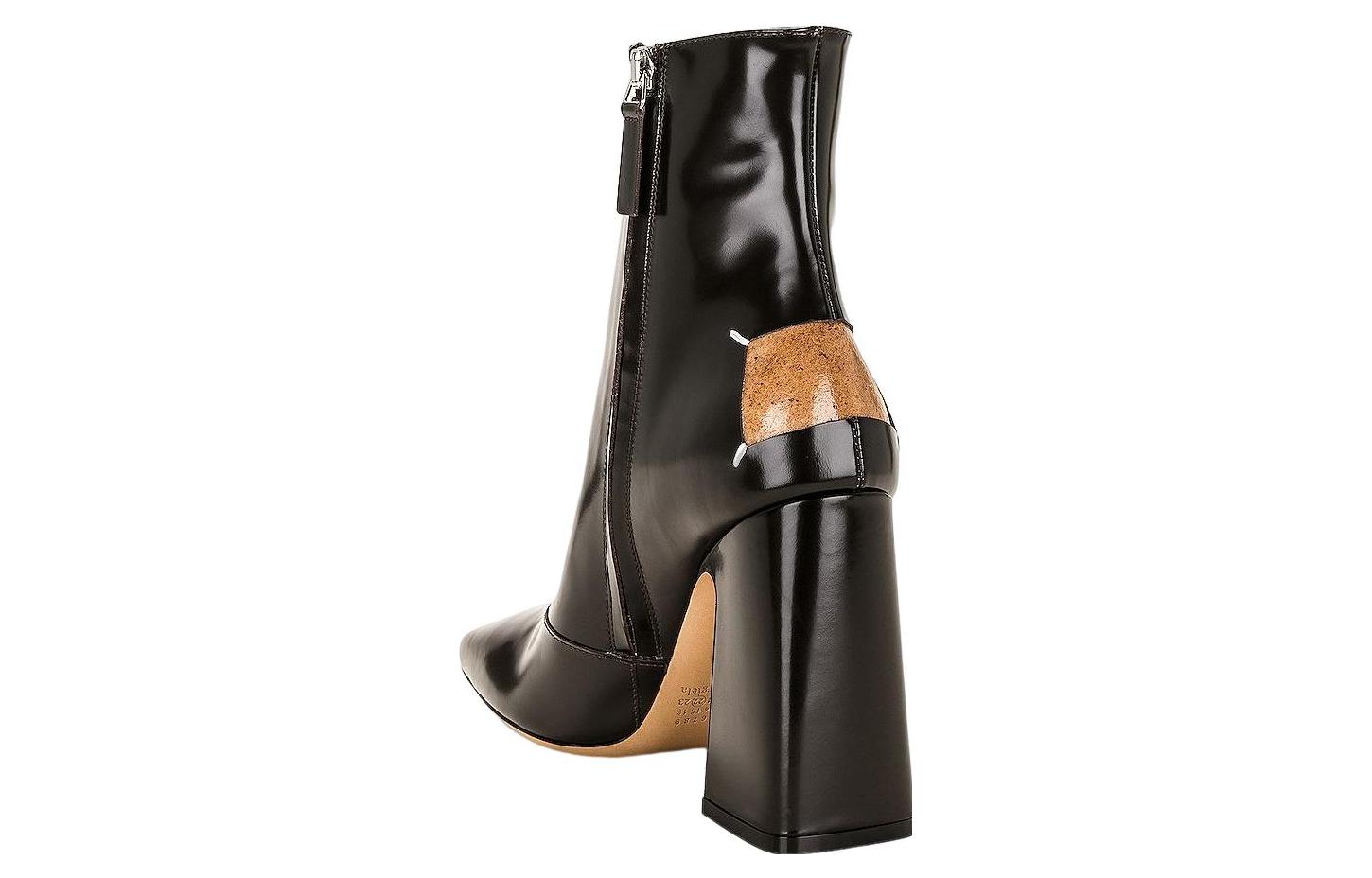 Shop Maison Margiela 梅森馬吉拉 皮革 時尚拉鍊 短靴 女款 黑棕色