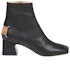 Order (W) Maison Margiela But Kulit Zip Bertumit Blok Hujung Bulat 'Hitam' S58WU0393P3753T8013
