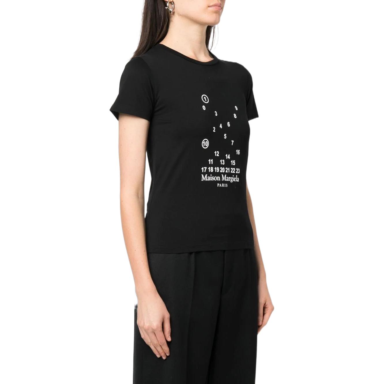 Purchase (W) Maison Margiela Kaos Hitam Logo Print Crewneck SS22 Casual. S51GC0517S22816900