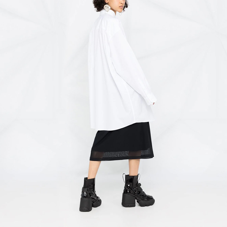 Shop (W) Maison Margiela 寬鬆版型白色翻領長袖襯衫 S51DL0352S43001100