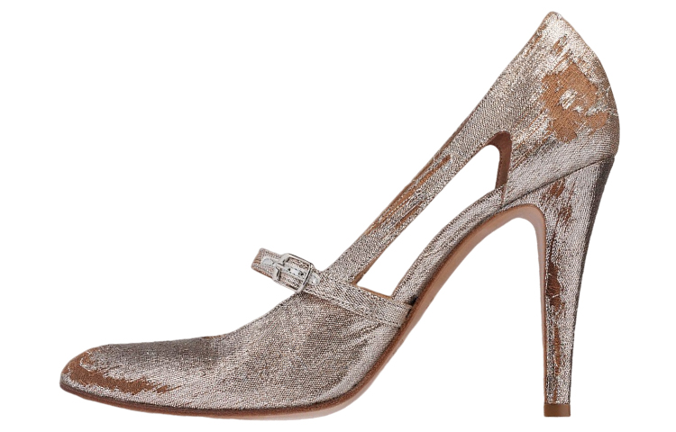 (Women) Maison Margiela Mary Jane High Heels 'Distressed Fabric Silver' S58WL0236P5153H7730