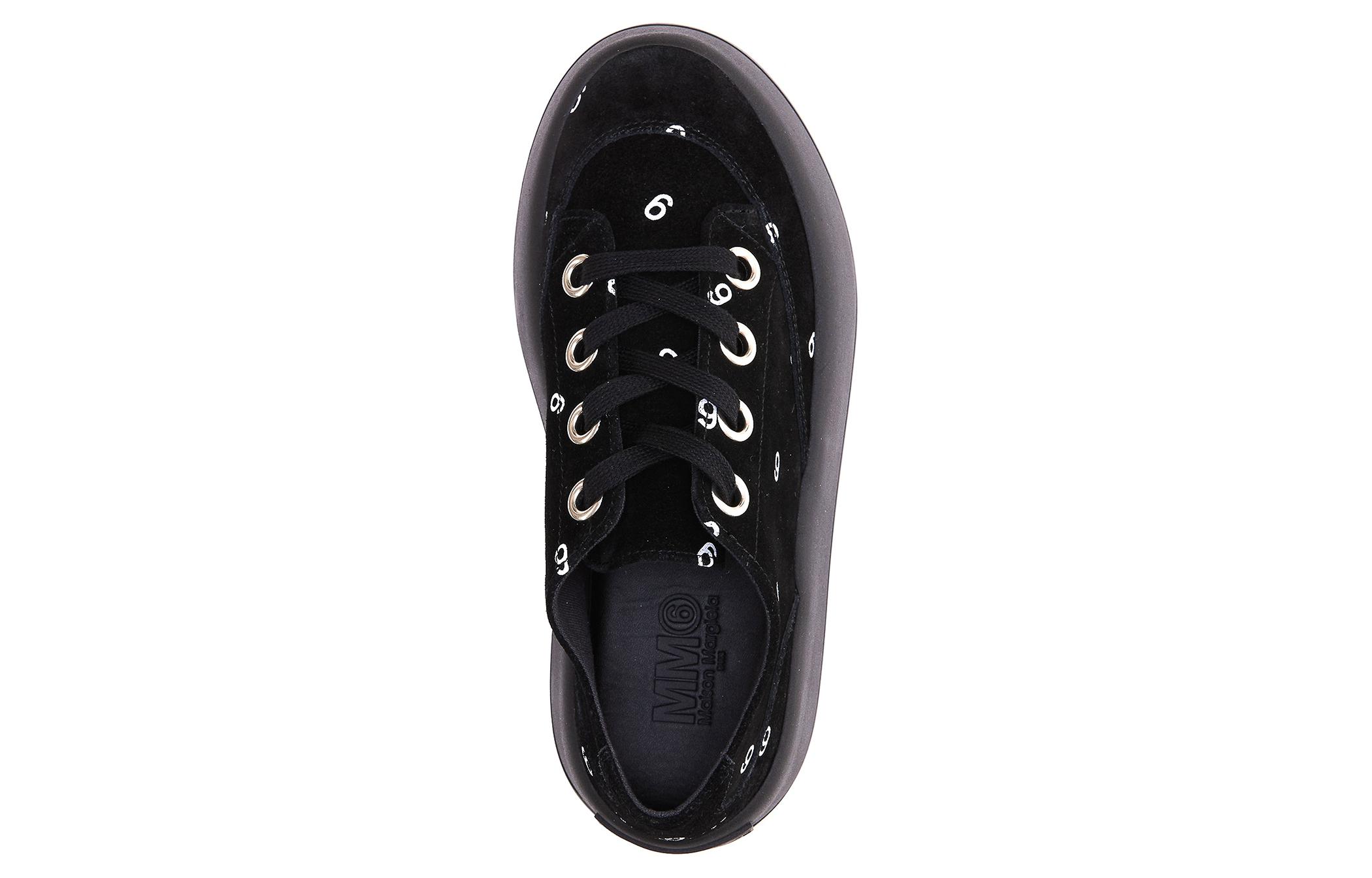 Shop （女性用）Maison Margiela MM6 平底運動鞋‘全數字印花 - 黑色’ S59WS0181-PR667-H1532