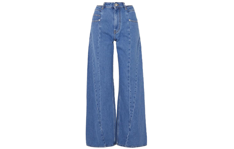 (Women) Maison Margiela Patchwork High-Waisted Wide-Leg Jeans Denim Blue S51LA0065S30513