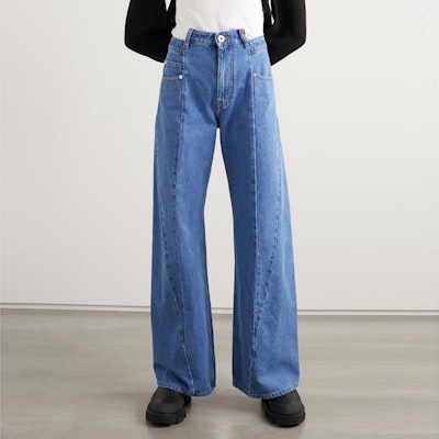 (W) 메종 마르지엘라 패치워크 하이웨이스트 와이드 데님 청바지 블루 S51LA0065S30513 Shop (W) 메종 마르지엘라 패치워크 하이웨이스트 와이드 데님 청바지 블루 S51LA0065S30513
