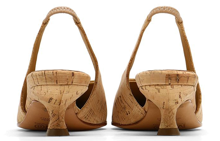 Shop (Women) Maison Margiela Pointed-Toe Kitten Heels 'Light Brown Cork' S59WL0022P3971T2062