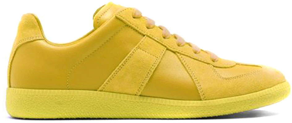 Maison Margiela 梅森馬吉拉 Replica 絨面 麂皮 拼接德訓 運動鞋 女款 亮黃色 Order Maison Margiela 梅森馬吉拉 Replica 絨面 麂皮 拼接德訓 運動鞋 女款 亮黃色