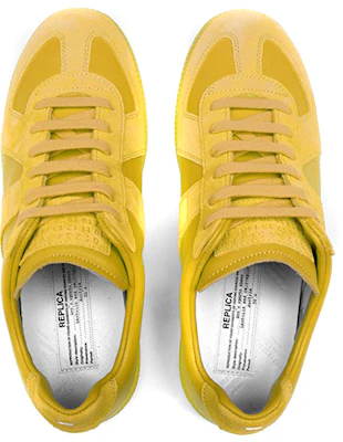 Maison Margiela 梅森馬吉拉 Replica 絨面 麂皮 拼接德訓 運動鞋 女款 亮黃色 Shop Maison Margiela 梅森馬吉拉 Replica 絨面 麂皮 拼接德訓 運動鞋 女款 亮黃色