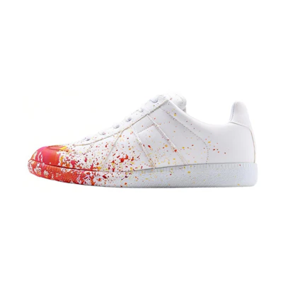 (W) Maison Margiela Replica Low 'Paint Splatter - White Orange'
