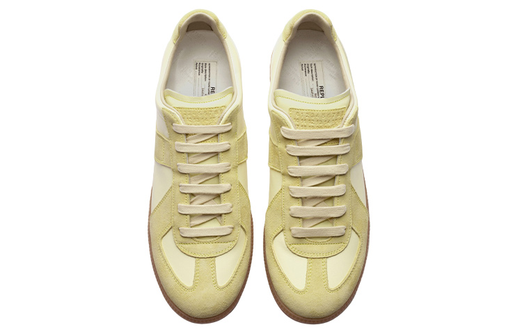 Lookbook Maison Margiela梅森馬吉拉 Replica 圓頭繫帶 低筒 帆布鞋 女款 檸檬黃