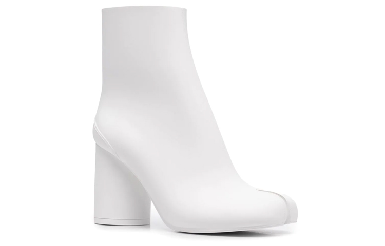 Lookbook Maison Margiela Tabi 橡膠 粗跟時尚 短靴 10cm 女款 白色