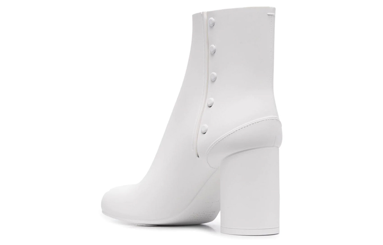 Shop Maison Margiela Tabi 橡膠 粗跟時尚 短靴 10cm 女款 白色