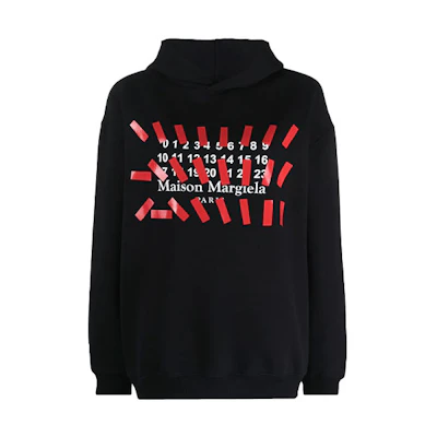 (Women) Maison Margiela SS21 Black Logo Print Hoodie S29GU0080S25503900