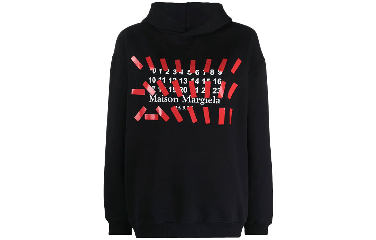 Order (W) Maison Margiela SS21 Hoodie Logo Cetak Hitam S29GU0080S25503900