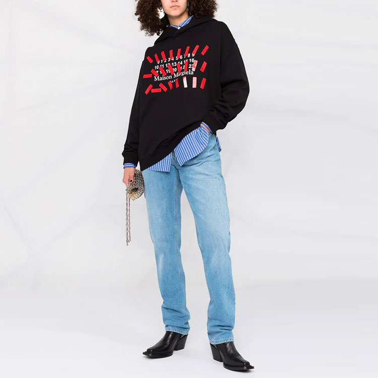 Lookbook (W) Maison Margiela SS21 Hoodie Logo Cetak Hitam S29GU0080S25503900