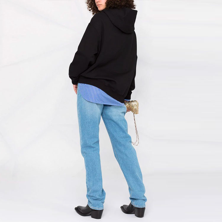 Shop (W) Maison Margiela SS21 Hoodie Logo Cetak Hitam S29GU0080S25503900