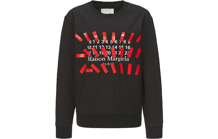 Order (W) 메종 마르지엘라 SS21 로고 프린트 코튼 스웨트셔츠 여성 블랙 S29GU0081S25503900