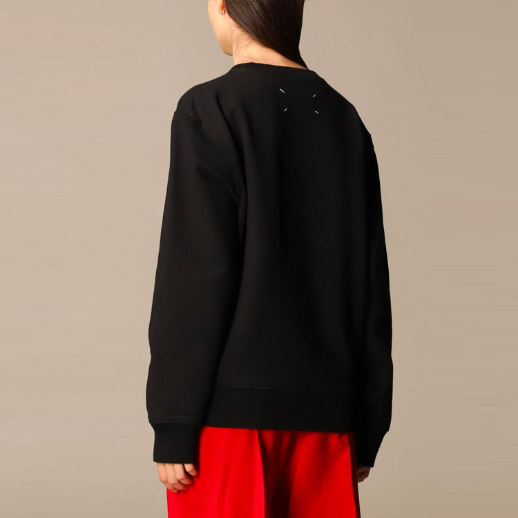 Purchase (W) 메종 마르지엘라 SS21 로고 프린트 코튼 스웨트셔츠 여성 블랙 S29GU0081S25503900