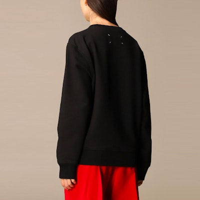 (W) Sudadera Negra Mujer Maison Margiela SS21 Algodón con Logo Estampado. S29GU0081S25503900 Purchase (W) Sudadera Negra Mujer Maison Margiela SS21 Algodón con Logo Estampado. S29GU0081S25503900