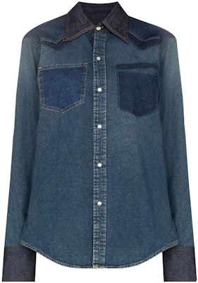 (W) Maison Margiela SS22 藍色拼色牛仔襯衫按钮式开襟设计。 S50DL0503S30815 Buy (W) Maison Margiela SS22 藍色拼色牛仔襯衫按钮式开襟设计。 S50DL0503S30815