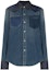 Buy (W) Maison Margiela SS22 藍色拼色牛仔襯衫按钮式开襟设计。 S50DL0503S30815